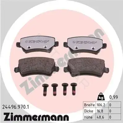 Тормозные колодки ZIMMERMANN 24496.970.1
