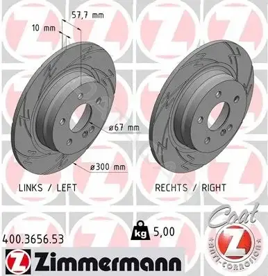 Тормозные диски ZIMMERMANN 400.3656.53