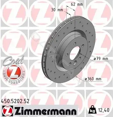 Тормозные диски ZIMMERMANN 450.5202.52