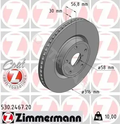 Тормозные диски ZIMMERMANN 530.2467.20