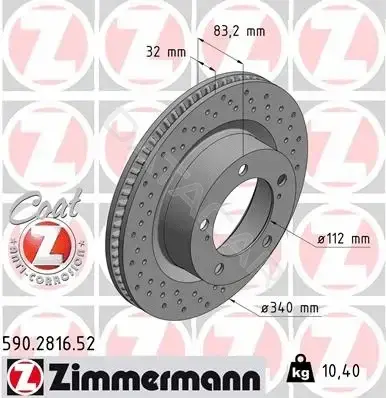 Тормозные диски ZIMMERMANN 590.2816.52