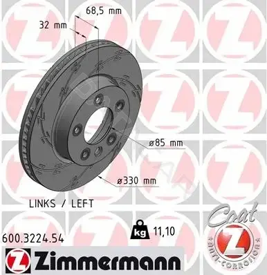 Тормозные диски ZIMMERMANN 600.3224.54