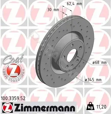 Тормозные диски ZIMMERMANN 100.3359.52