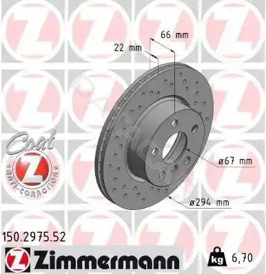 Тормозные диски ZIMMERMANN 150.2975.52