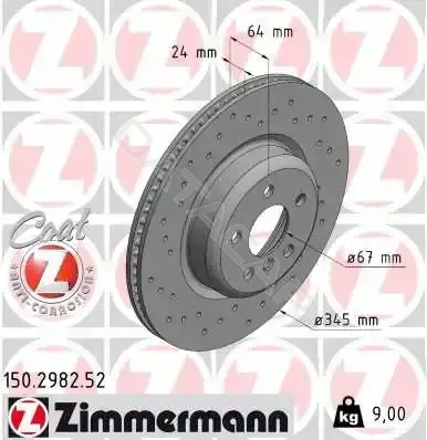 Тормозные диски ZIMMERMANN 150.2982.52