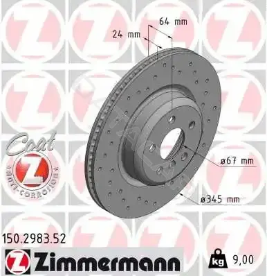 Тормозные диски ZIMMERMANN 150.2983.52