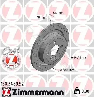 Тормозные диски ZIMMERMANN 150.3489.52
