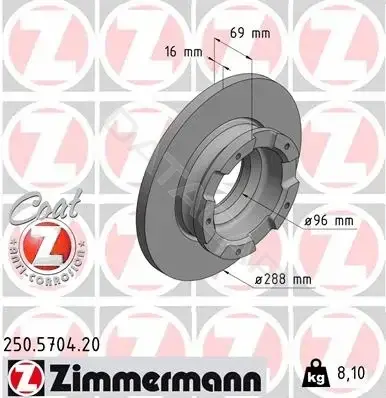 Тормозные диски ZIMMERMANN 250.5704.20