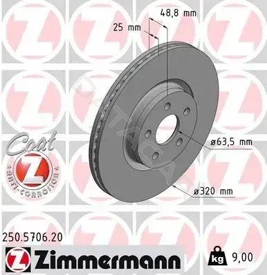 Тормозные диски ZIMMERMANN 250.5706.20