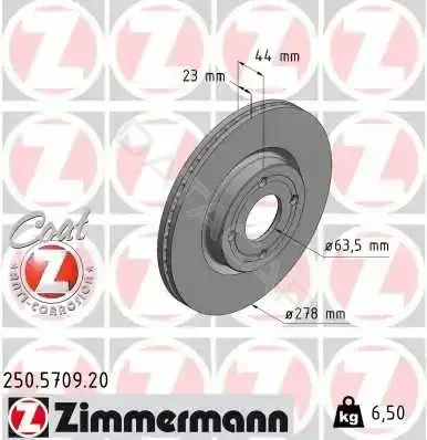 Тормозные диски ZIMMERMANN 250.5709.20