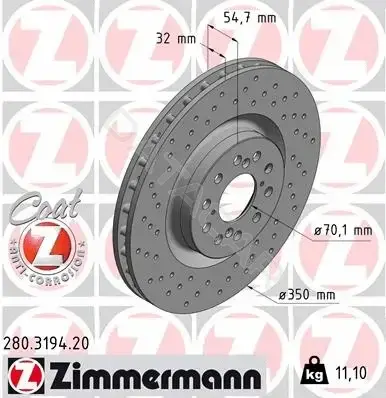 Тормозные диски ZIMMERMANN 280.3194.20