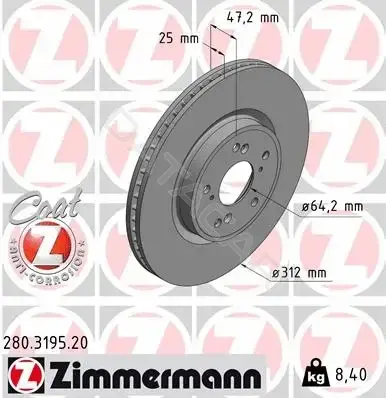 Тормозные диски ZIMMERMANN 280.3195.20