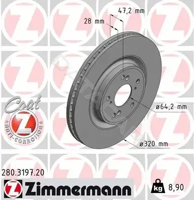 Тормозные диски ZIMMERMANN 280.3197.20