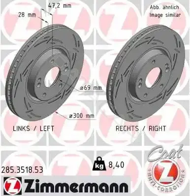Тормозные диски ZIMMERMANN 285.3518.53