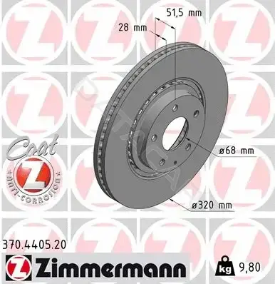 Тормозные диски ZIMMERMANN 370.4405.20