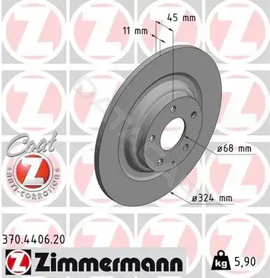 Тормозные диски ZIMMERMANN 370.4406.20