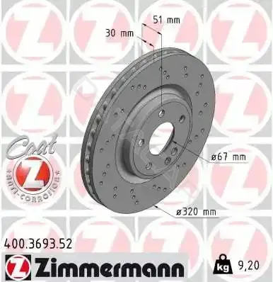 Тормозные диски ZIMMERMANN 400.3693.52