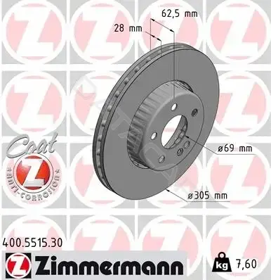 Тормозные диски ZIMMERMANN 400.5515.30