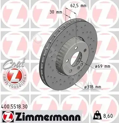 Тормозные диски ZIMMERMANN 400.5518.30