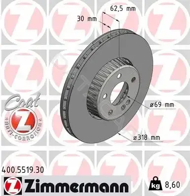 Тормозные диски ZIMMERMANN 400.5519.30