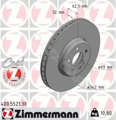 Тормозные диски ZIMMERMANN 400.5521.30