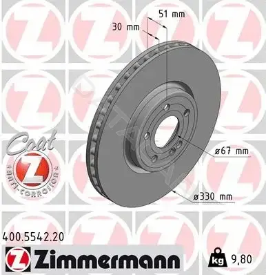 Тормозные диски ZIMMERMANN 400.5542.20