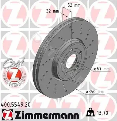 Тормозные диски ZIMMERMANN 400.5549.20