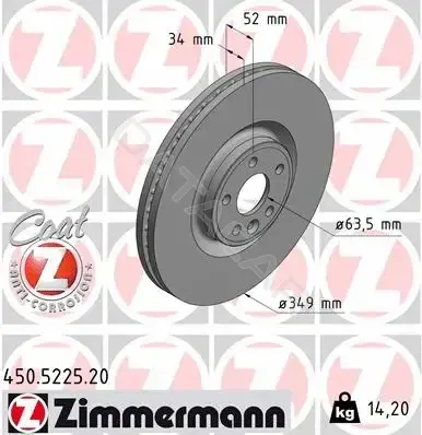 Тормозные диски ZIMMERMANN 450.5225.20
