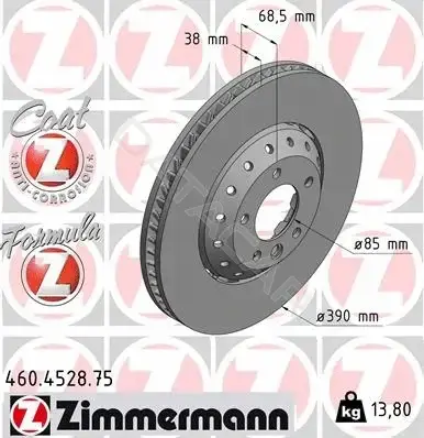 Тормозные диски ZIMMERMANN 460.4528.75