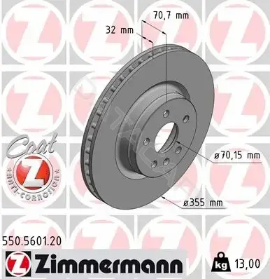 Тормозные диски ZIMMERMANN 550.5601.20