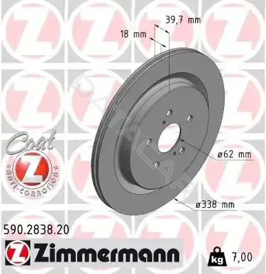 Тормозные диски ZIMMERMANN 590.2838.20