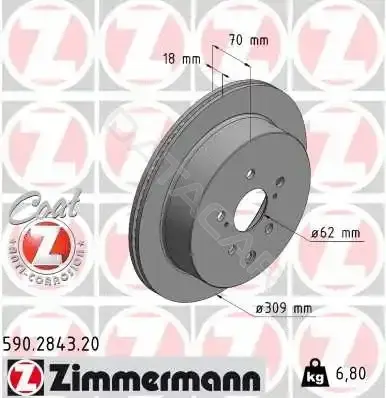 Тормозные диски ZIMMERMANN 590.2843.20