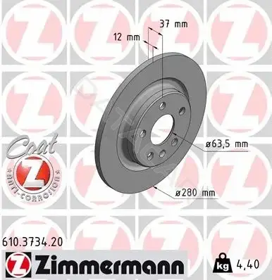 Тормозные диски ZIMMERMANN 610.3734.20