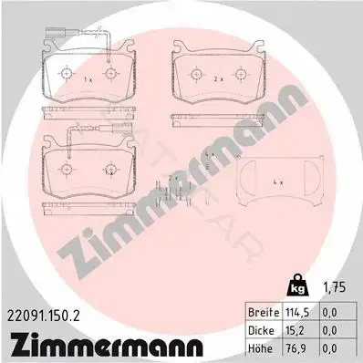 Тормозные колодки ZIMMERMANN 22091.150.2