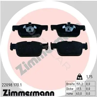 Тормозные колодки ZIMMERMANN 22098.170.1
