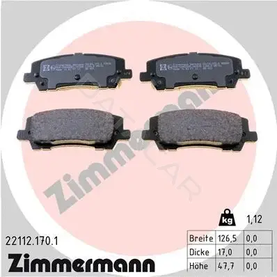 Тормозные колодки ZIMMERMANN 22112.170.1