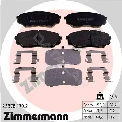 Тормозные колодки ZIMMERMANN 22378.170.2