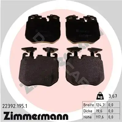 Тормозные колодки ZIMMERMANN 22392.195.1