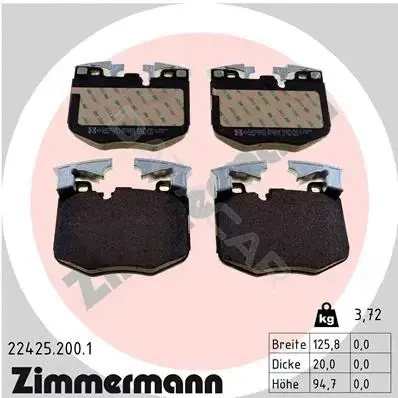 Тормозные колодки ZIMMERMANN 22425.200.1