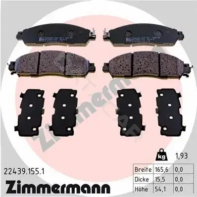 Тормозные колодки ZIMMERMANN 22439.155.1