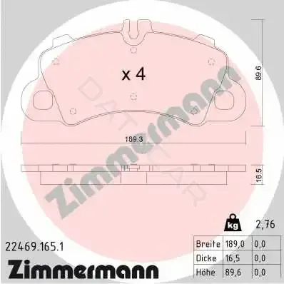Тормозные колодки ZIMMERMANN 22469.165.1
