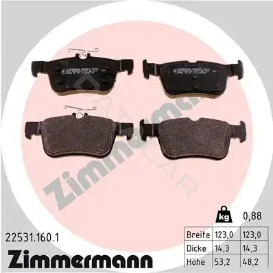 Тормозные колодки ZIMMERMANN 22531.160.1