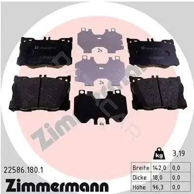 Тормозные колодки ZIMMERMANN 22586.180.1