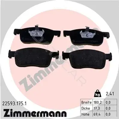 Тормозные колодки ZIMMERMANN 22593.175.1