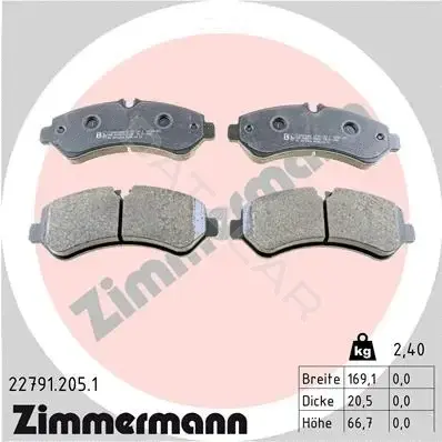 Тормозные колодки ZIMMERMANN 22791.205.1