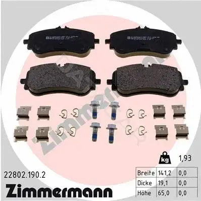 Тормозные колодки ZIMMERMANN 22802.190.2