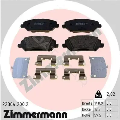 Тормозные колодки ZIMMERMANN 22804.200.2