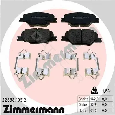 Тормозные колодки ZIMMERMANN 22838.195.2