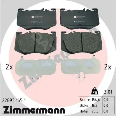 Тормозные колодки ZIMMERMANN 22893.165.1