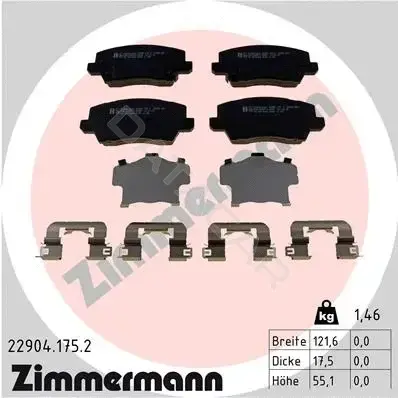 Тормозные колодки ZIMMERMANN 22904.175.2